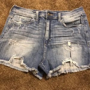 High rise jean shorts